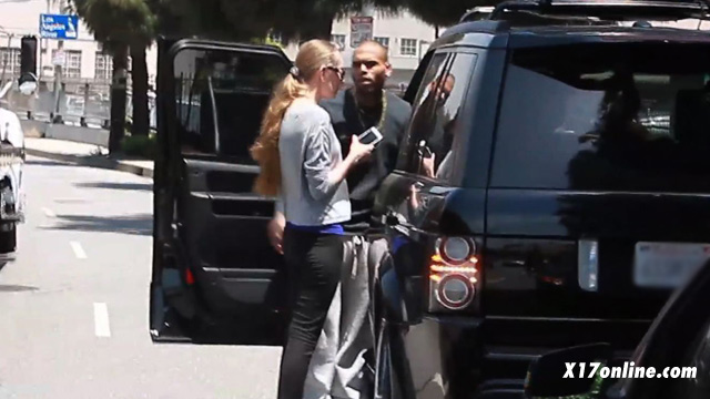 Chris Brown hits mercedes in LA 